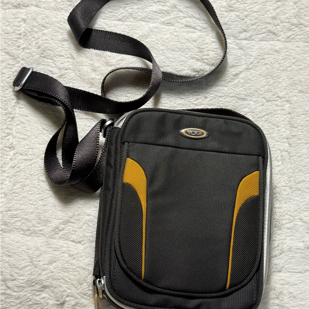 RARE Tumi Ducati Crossbody Shoulder Bag with Yellow Accents EUC!
